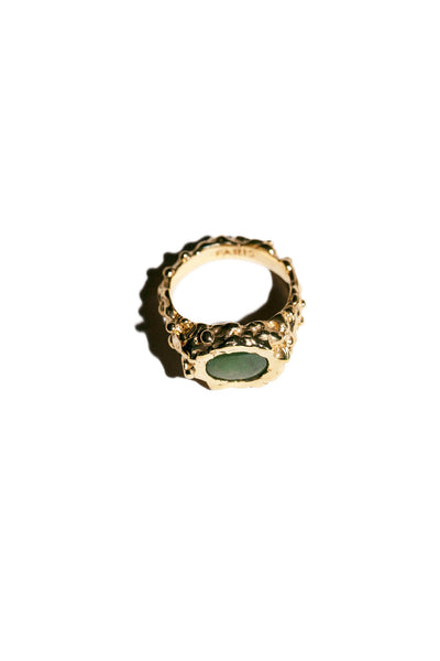 Gold Plated Bronze Roca Eye with Jade