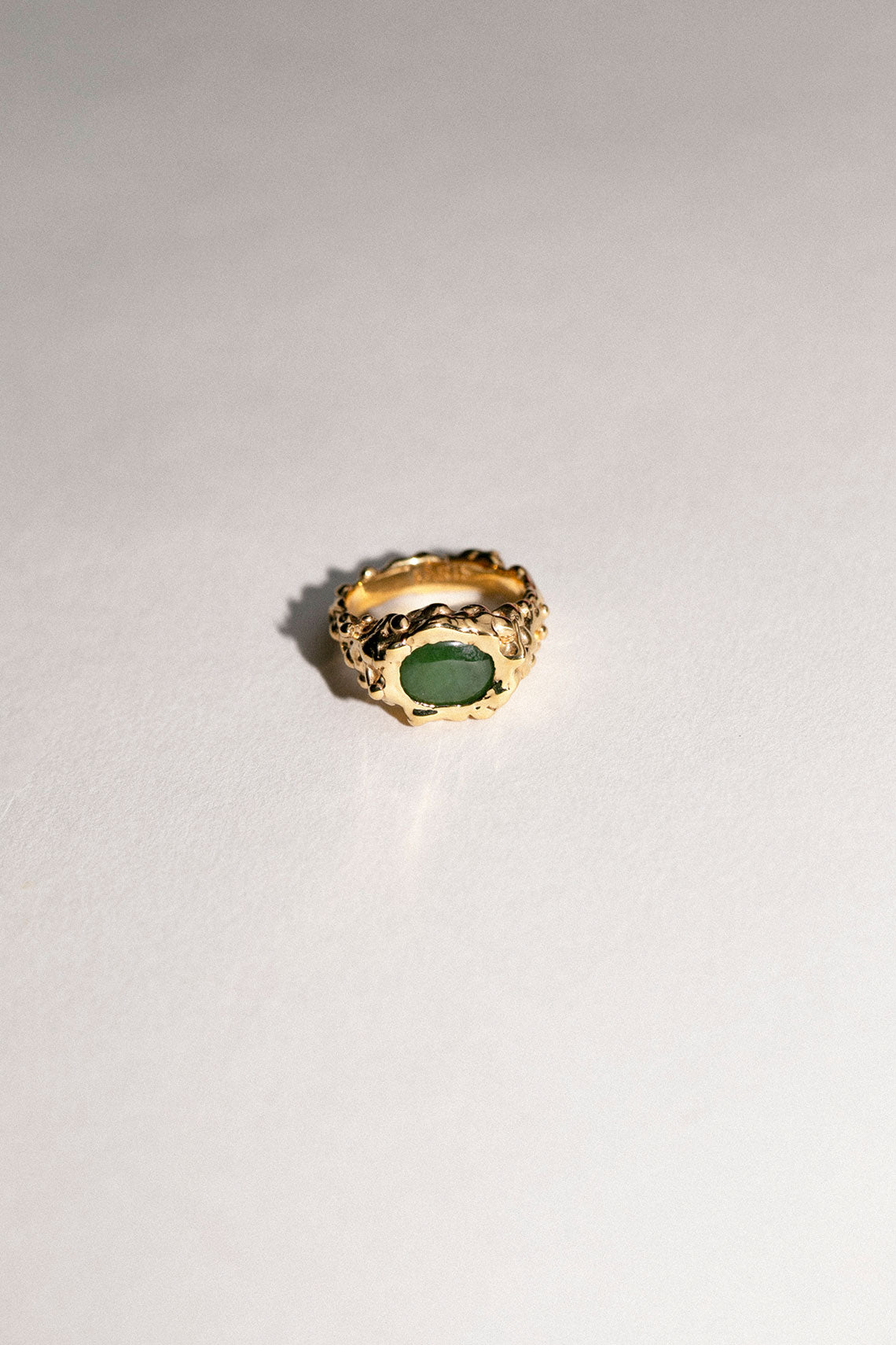 Gold Plated Bronze Roca Eye with Jade