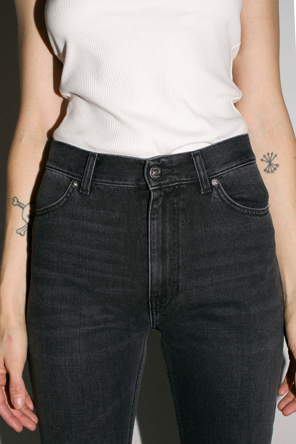Faded Black Extended Flare Jean