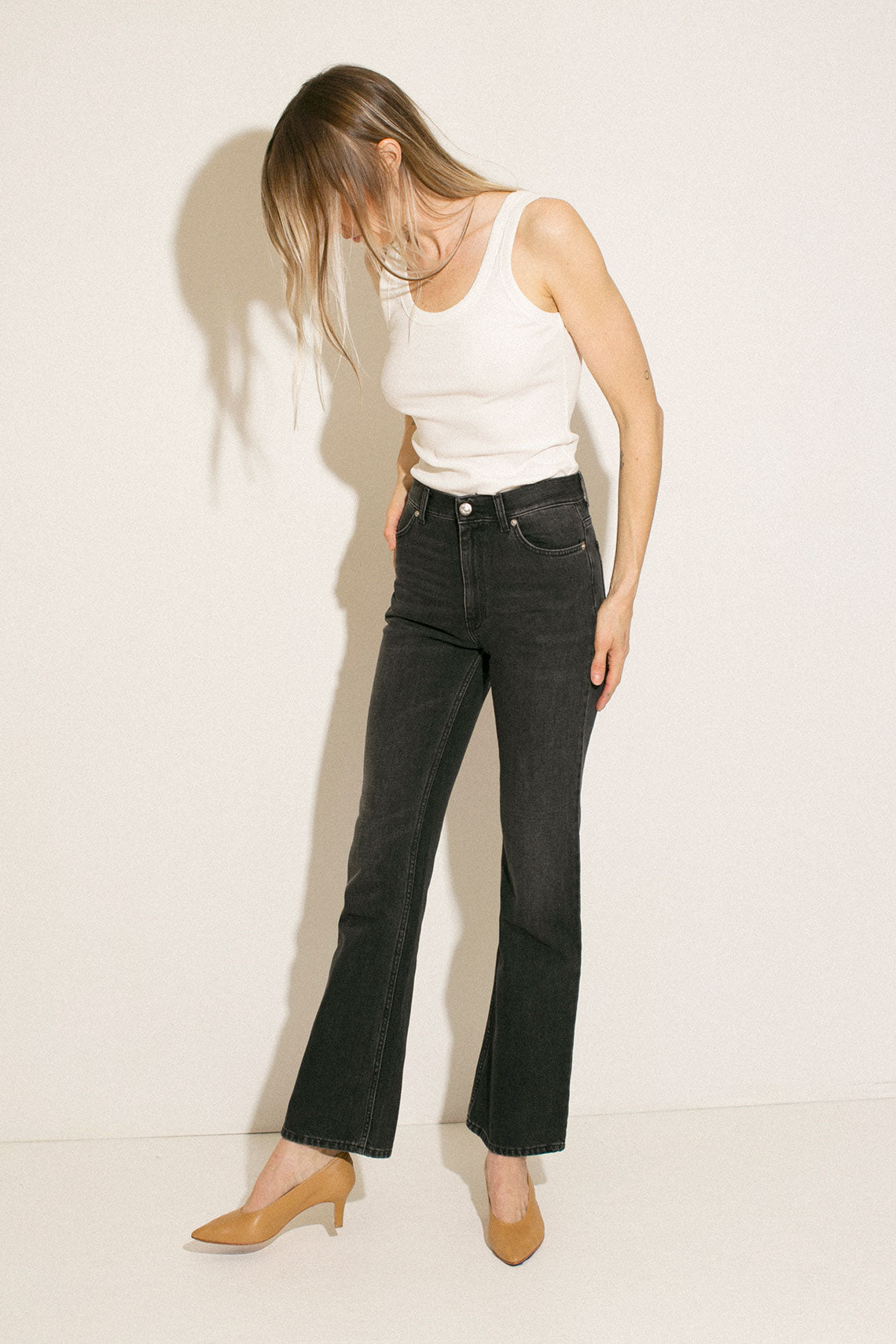 Faded Black Extended Flare Jean