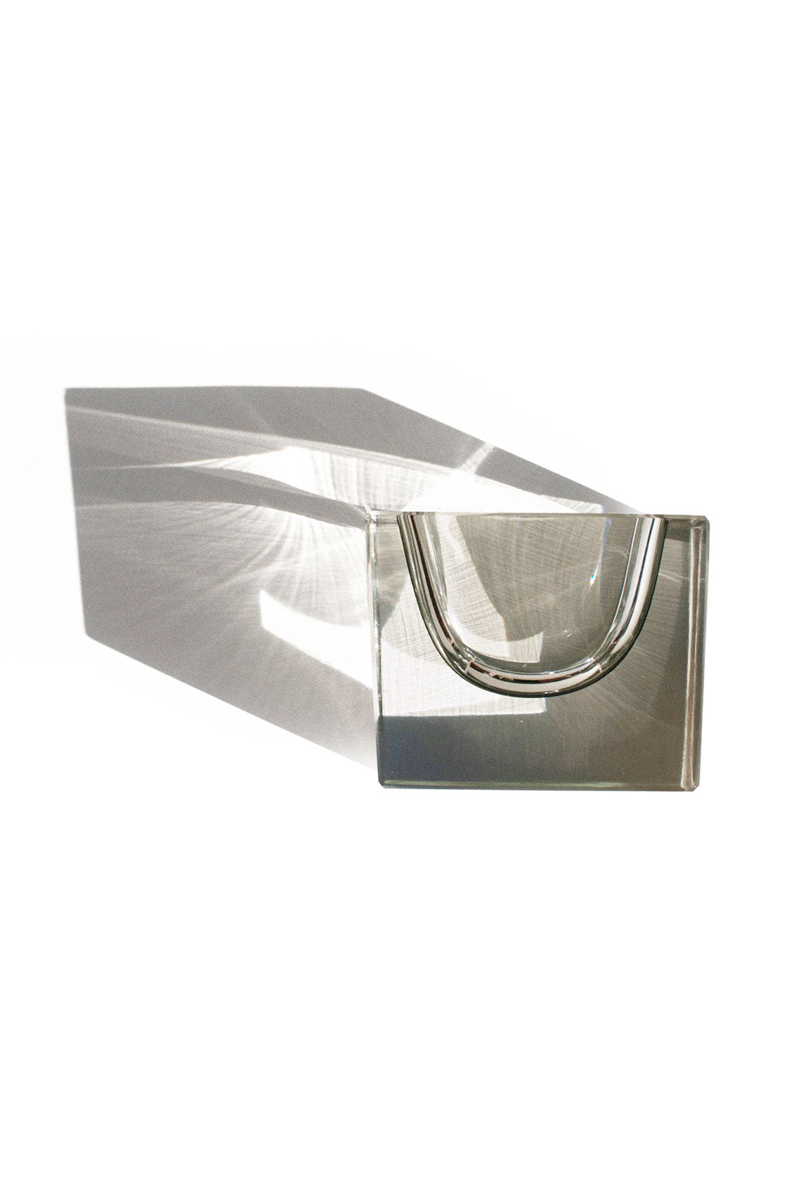 Vintage Clear Glass Block Ashtray, image size:1140x1710