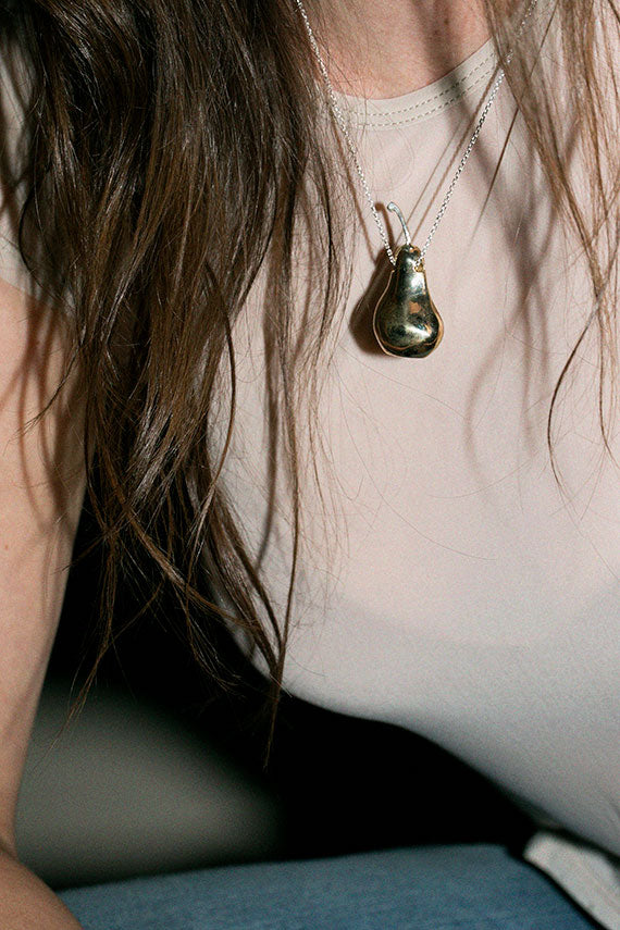 Brass Pear Necklace