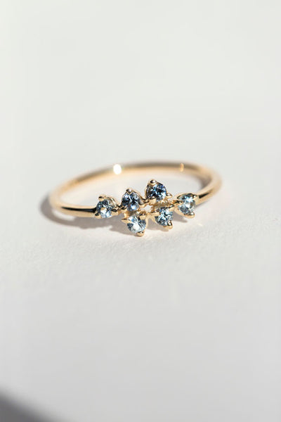Mirrored Points Sapphire Ring