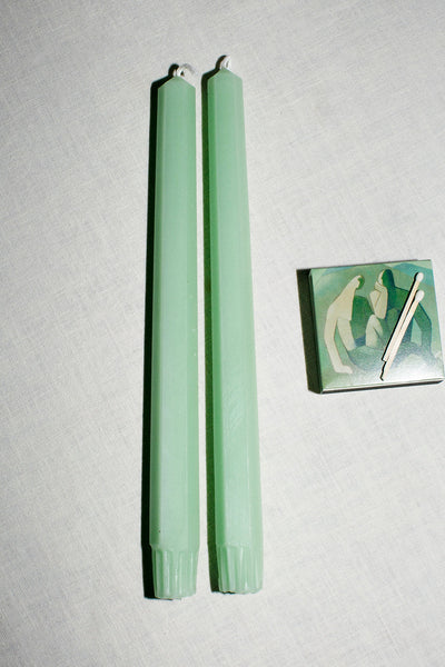 Mint 10" Hex Taper Candles