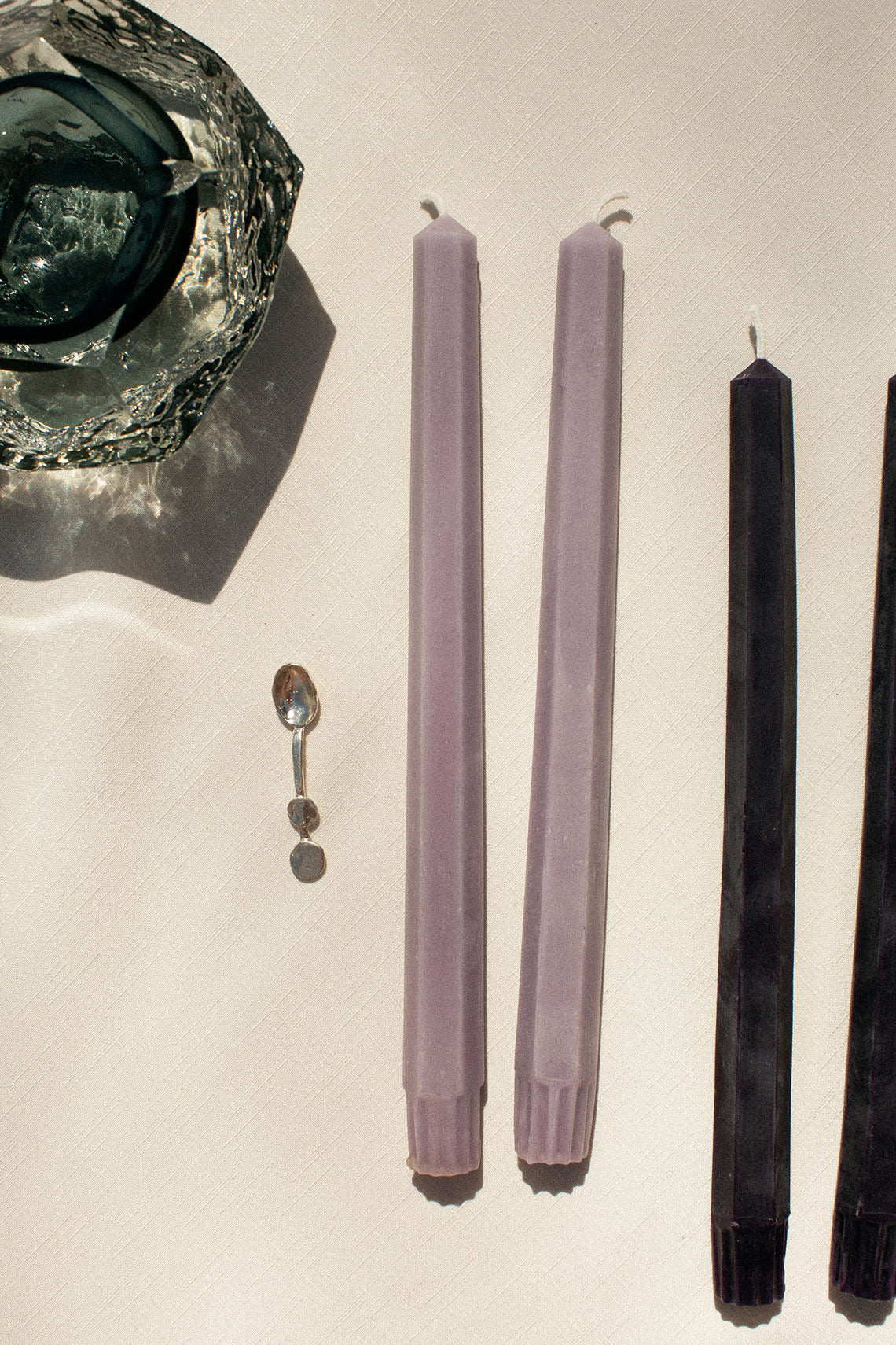 Lilac 10" Hex Taper Candles