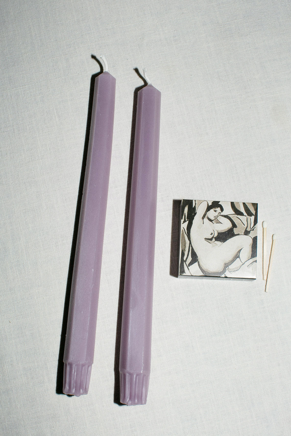 Lilac 10" Hex Taper Candles
