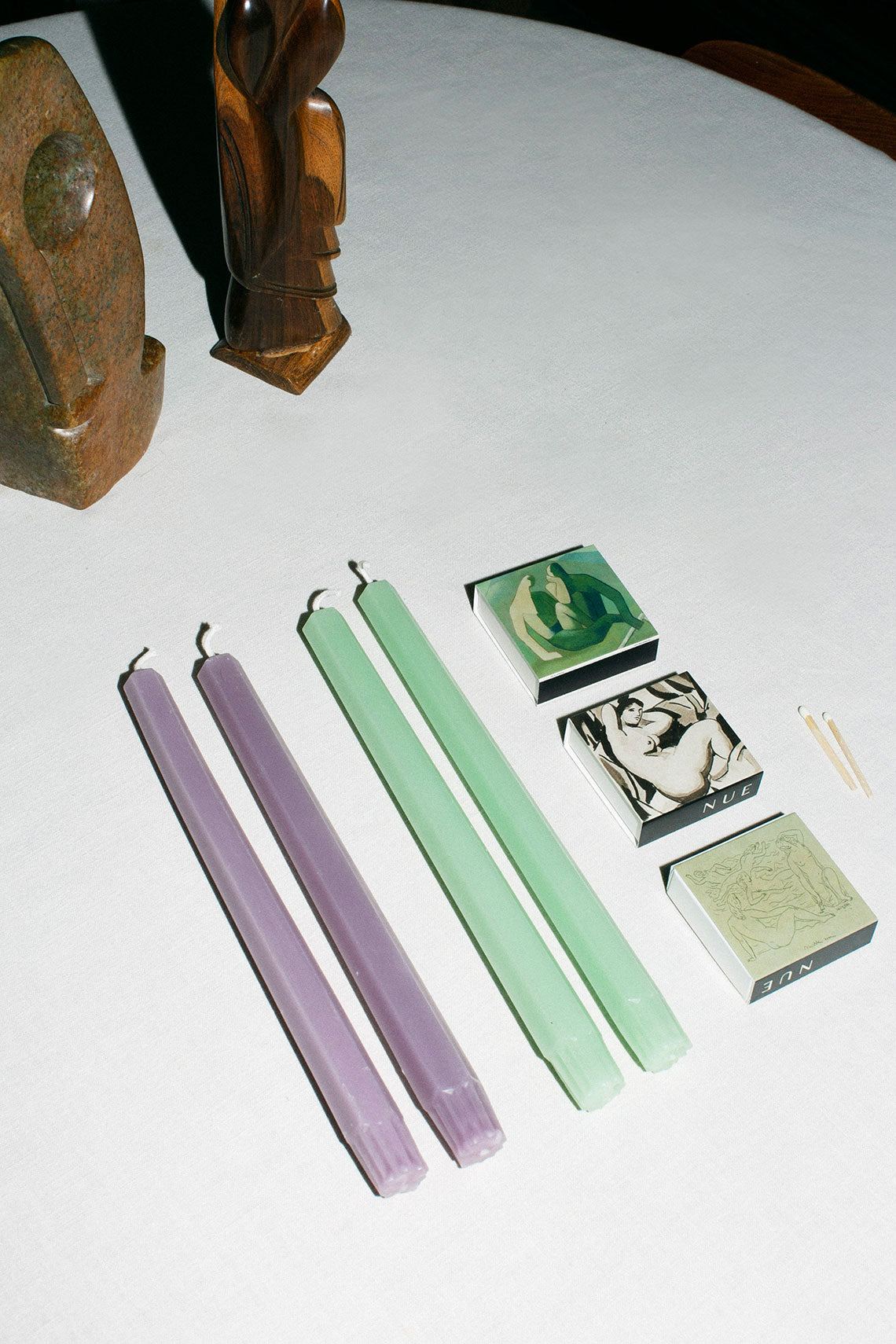 Mint 10" Hex Taper Candles