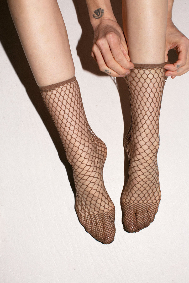 Babaco - Khaki Brown Fishnet Socks – BONA DRAG