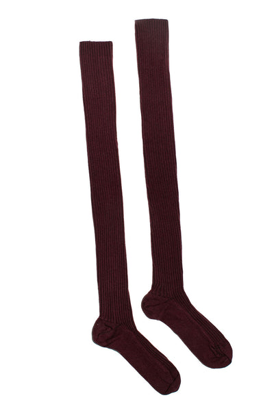 Burgundy Overknee Sock