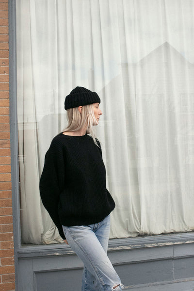 Black Recycled Wool Mea Pullover