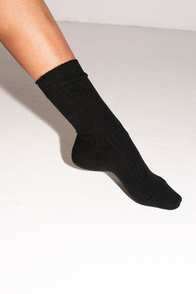 Black Rib Sock