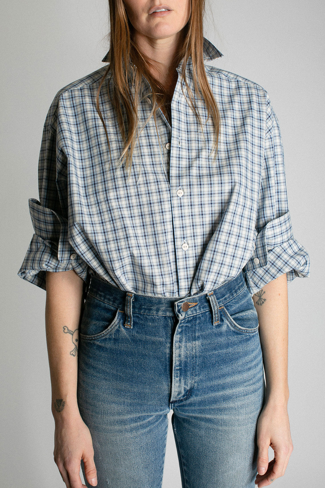 Baserange - Blue Check Claude Shirt – BONA DRAG