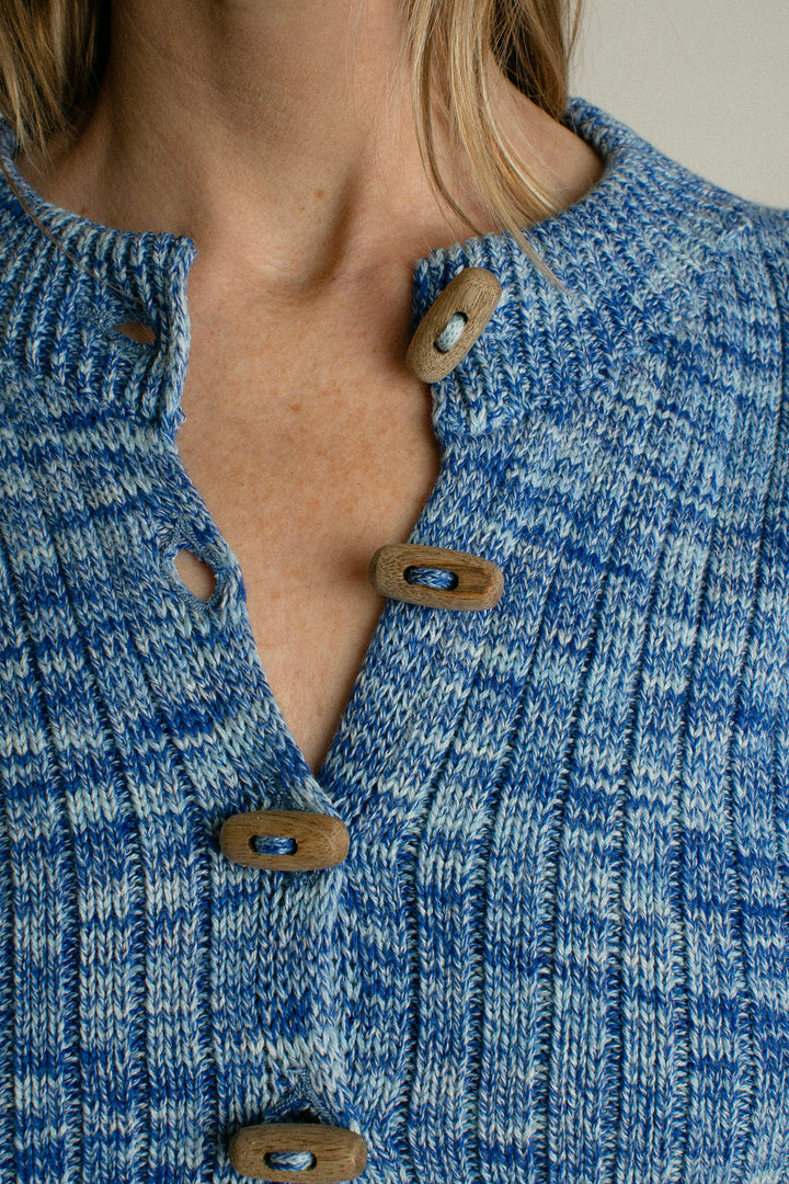 BASERANGE 【25SS】DRIP CARDIGAN ニットカーディガン Baserange - Blue Melange Drip Cardigan – BONA DRAG