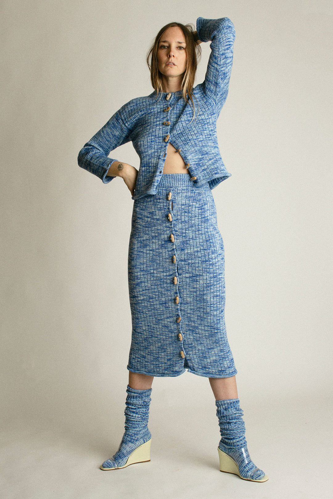 SALE 40% OFF - Baserange - Blue Melange Drip Skirt – BONA DRAG