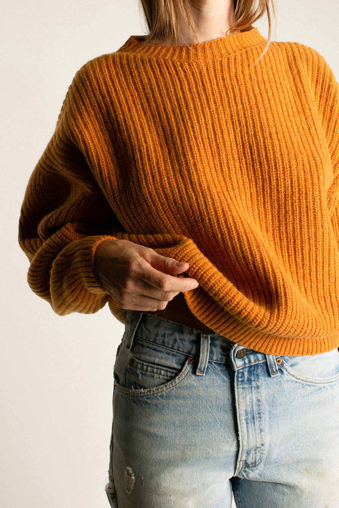 Clair Orange  Recycled Wool Mea Pullover
