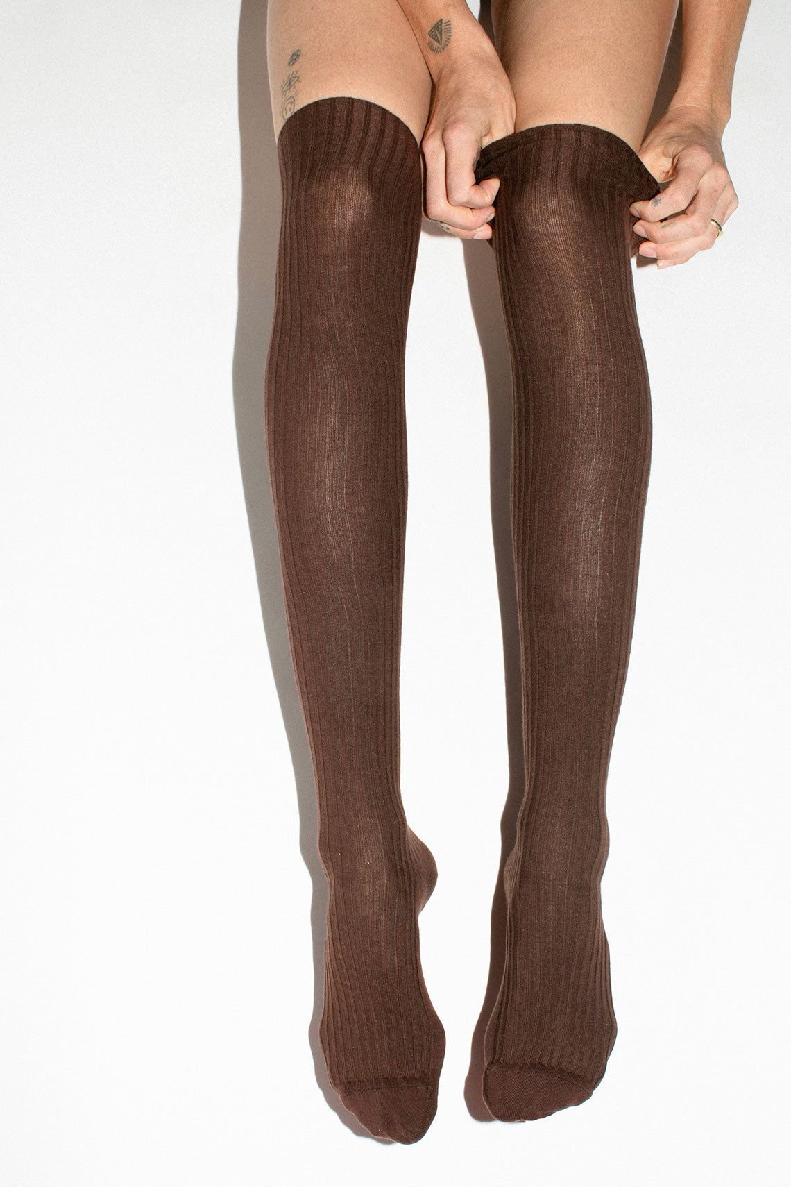Orta Brown Overknee Sock