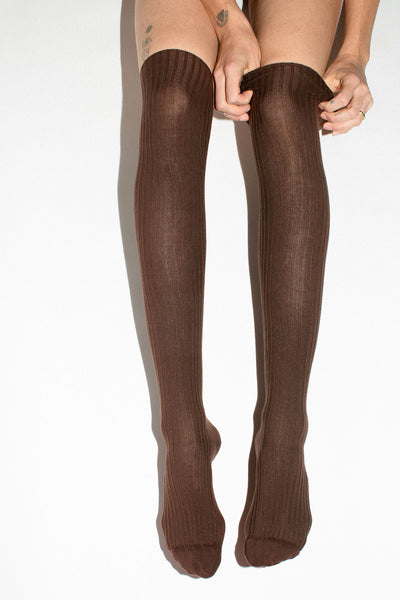 Orta Brown Overknee Sock