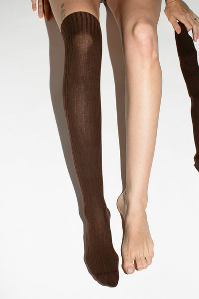 Orta Brown Overknee Sock