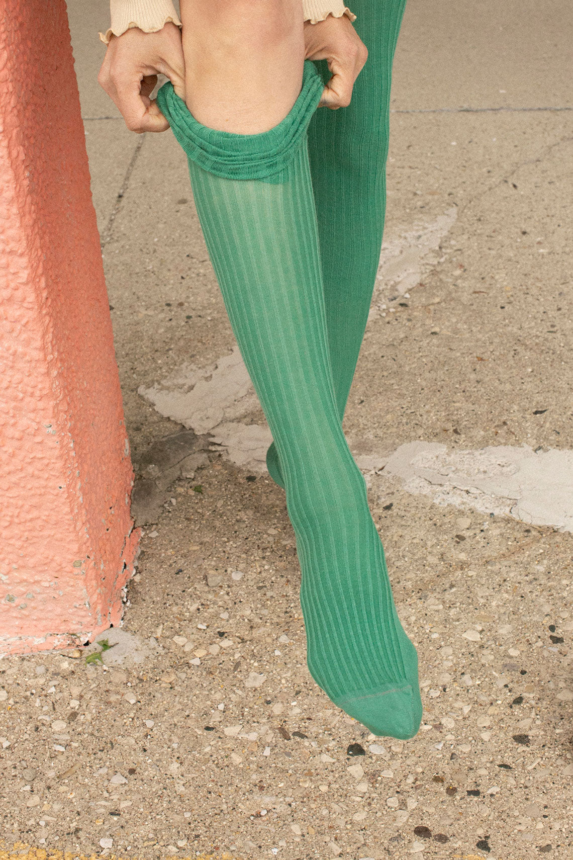 Pim Green Overknee Sock