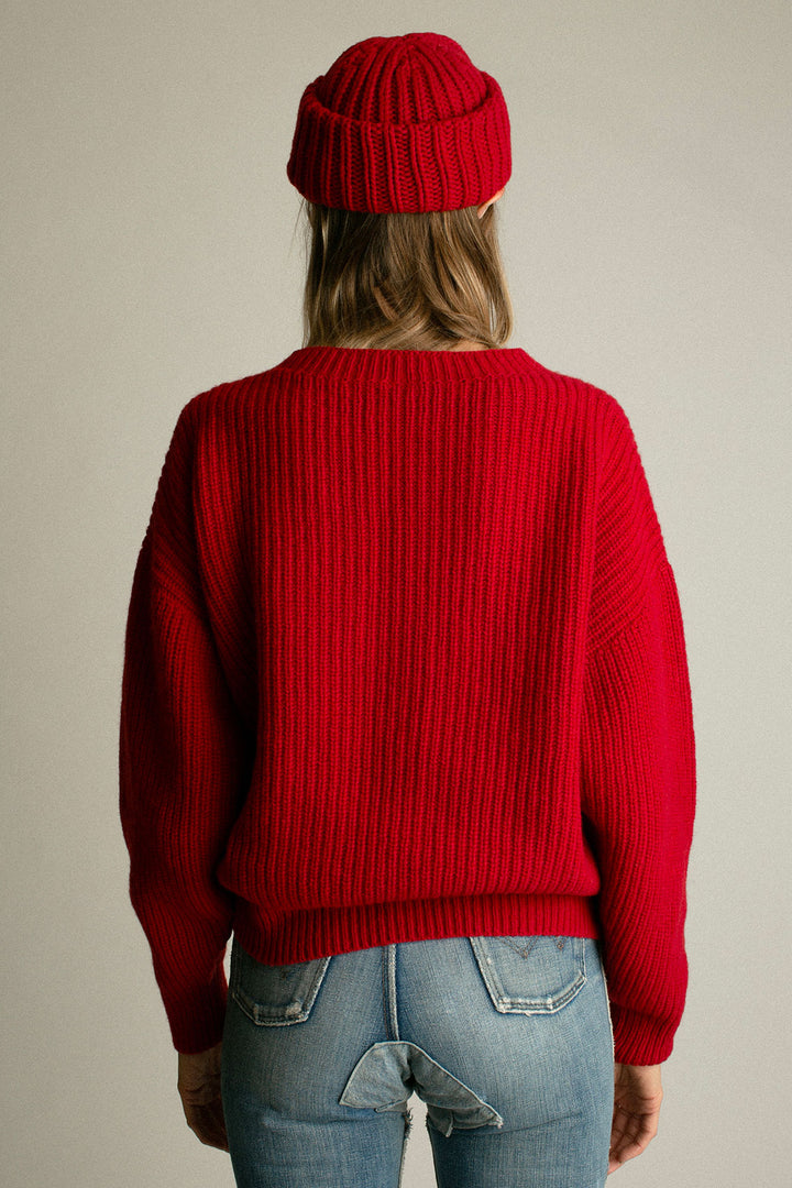 Baserange - Red Recycled Wool Beanie – BONA DRAG display picture 3