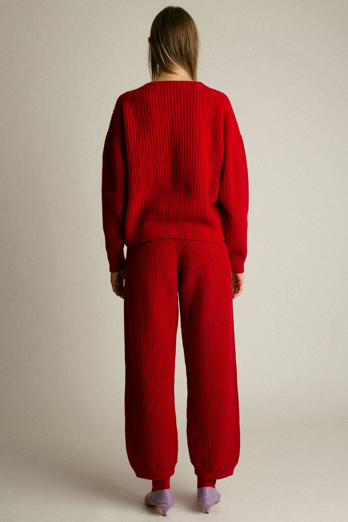 Red Recycled Wool Mea Pant