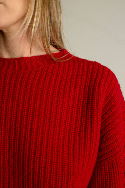 Red Recycled Wool Mea Pullover