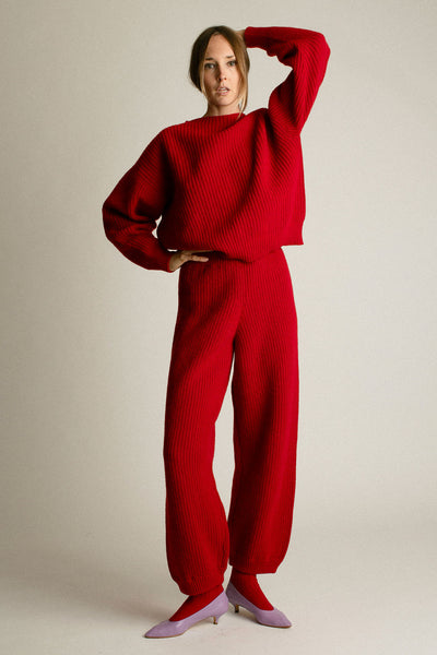 Red Recycled Wool Mea Pullover