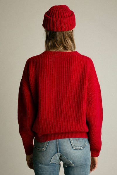 Red Recycled Wool Mea Pullover