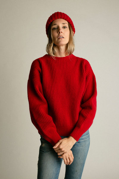 Red Recycled Wool Mea Pullover