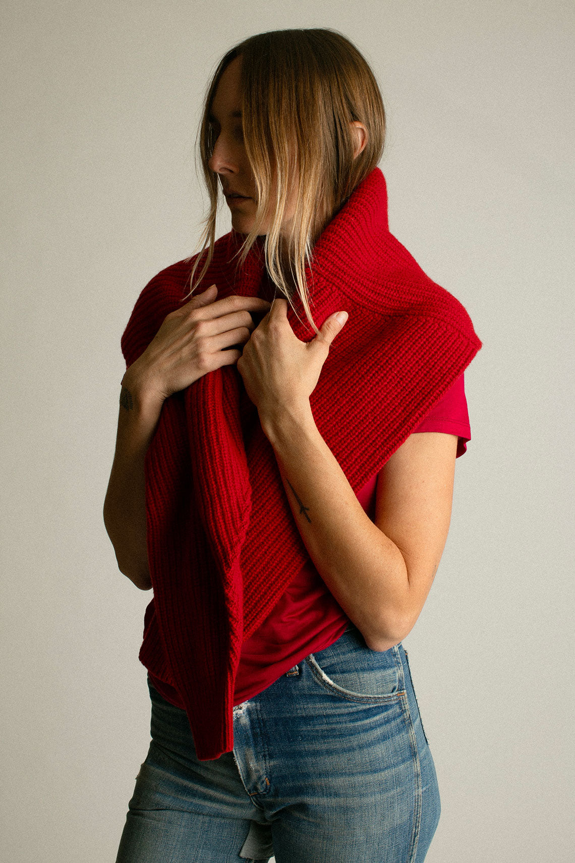 Red Recycled Wool Mea Pullover