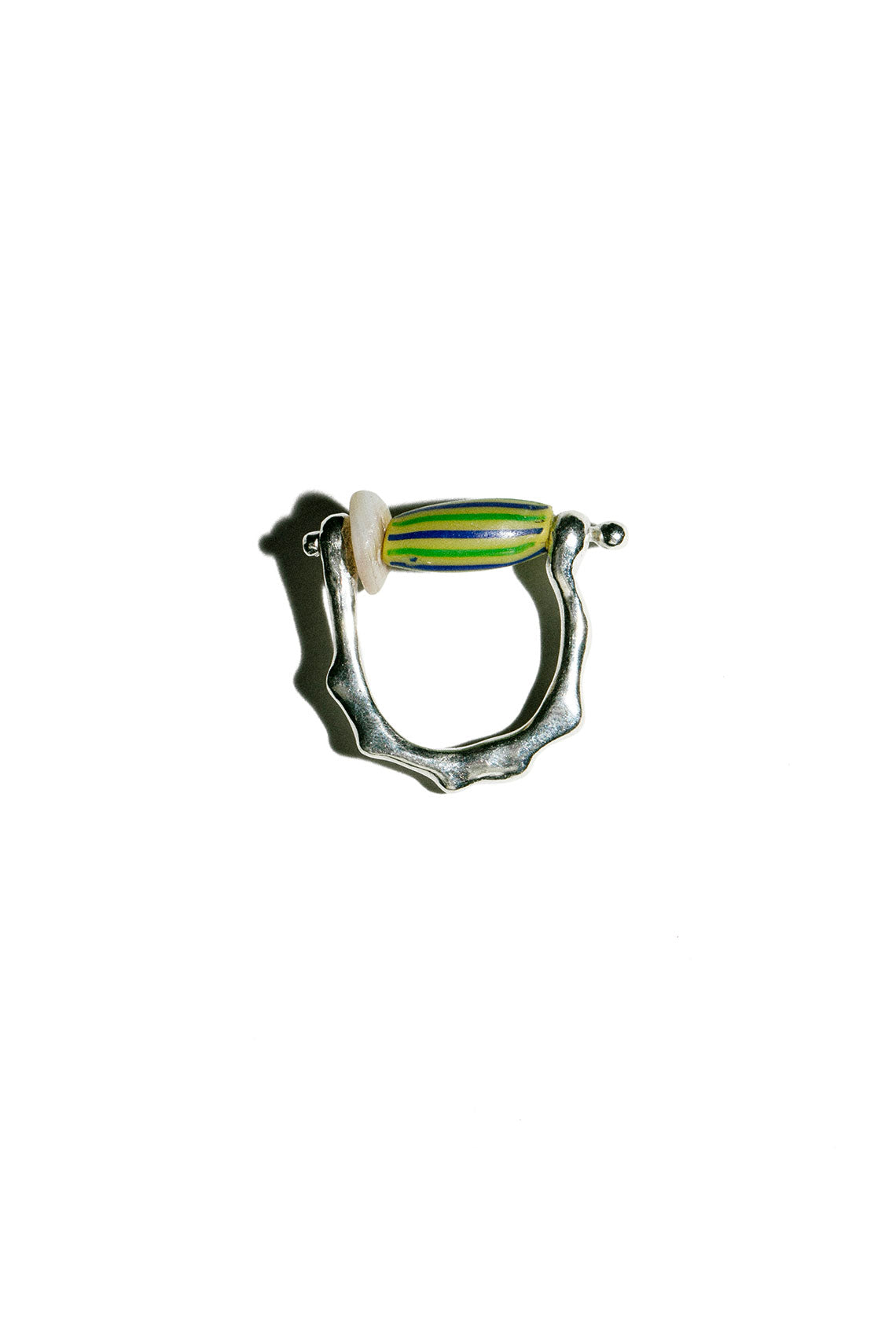 Glass & Shell Spinner Ring