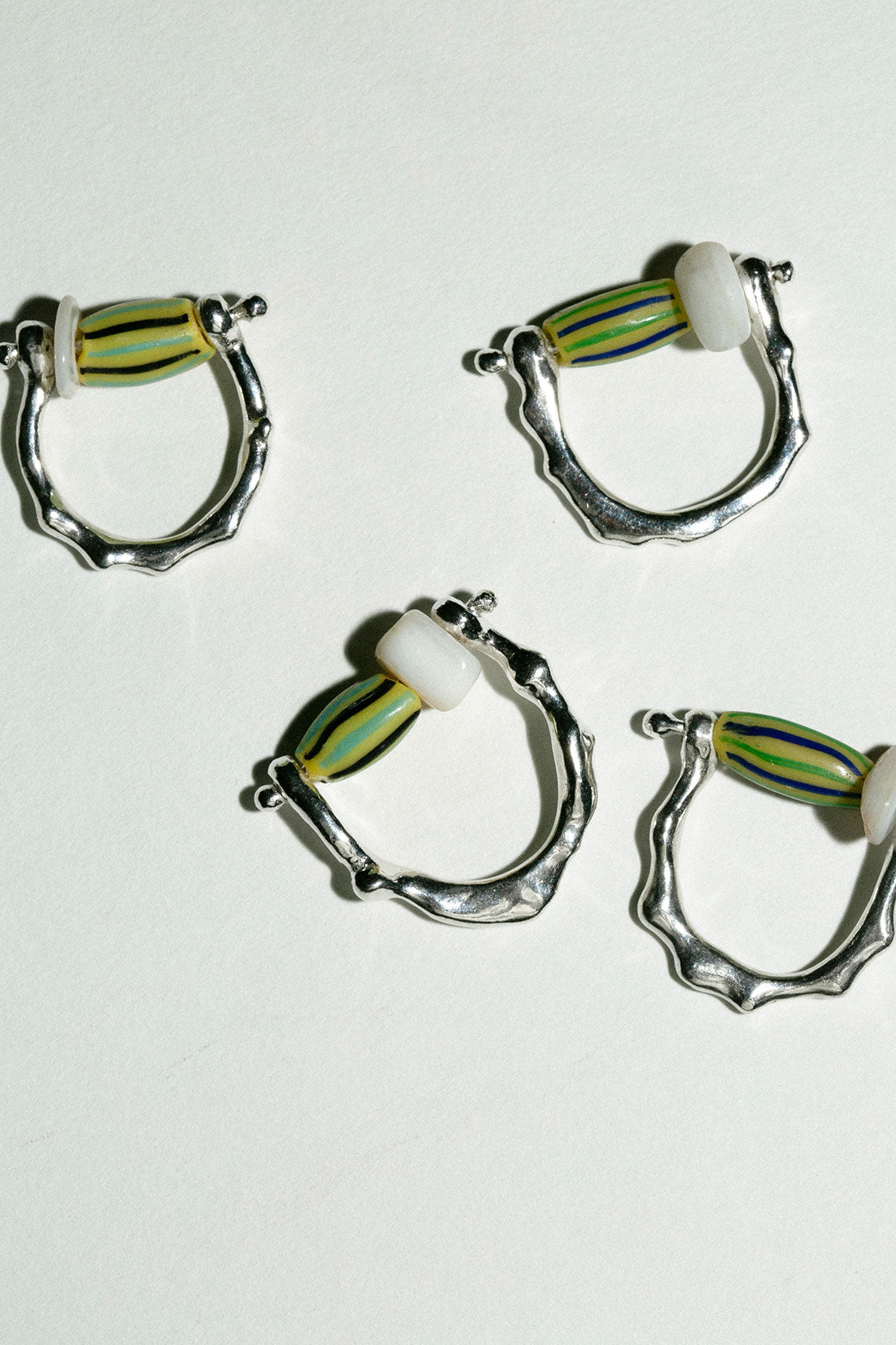 Glass & Shell Spinner Ring