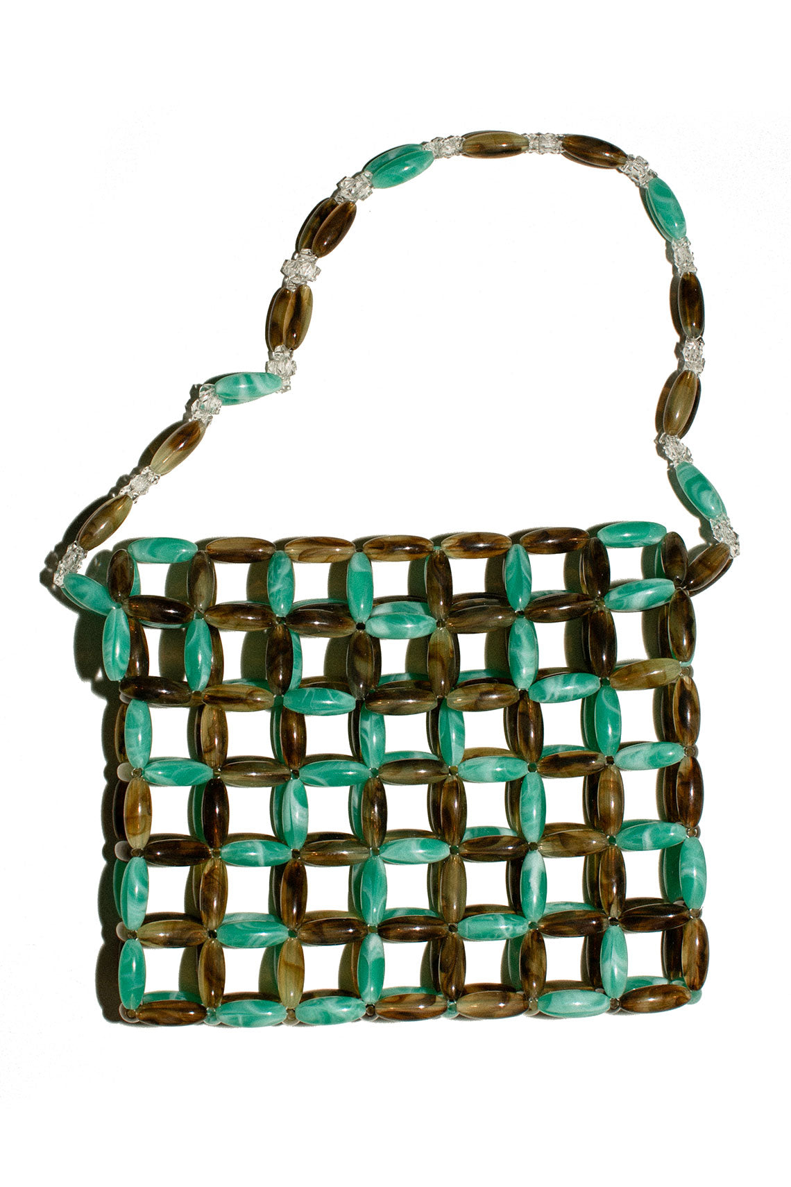 Turquoise & Coffee Beaded Bag