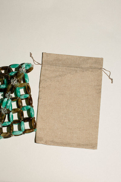 Turquoise & Coffee Beaded Bag