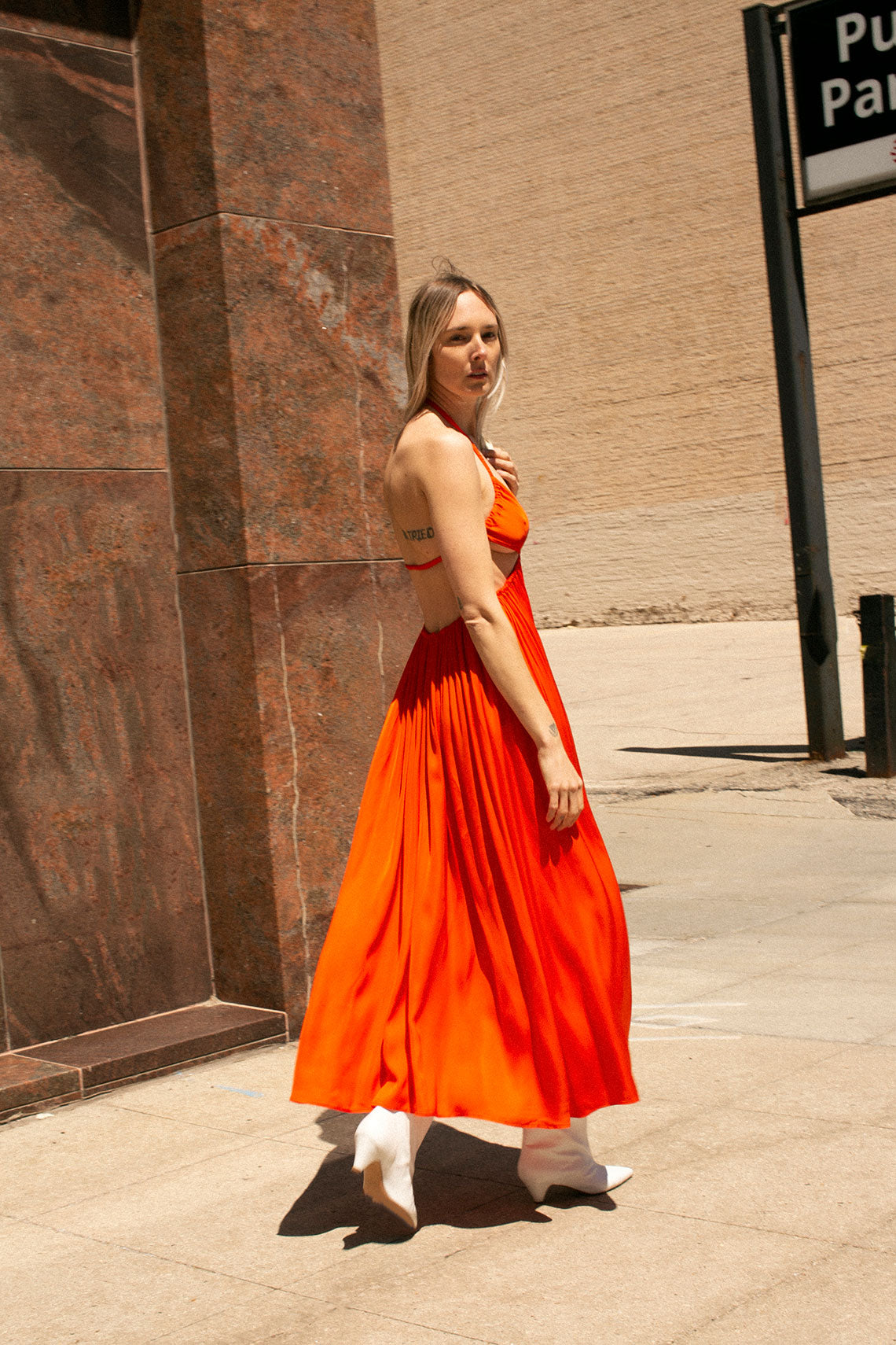 Tangerine Alina Dress