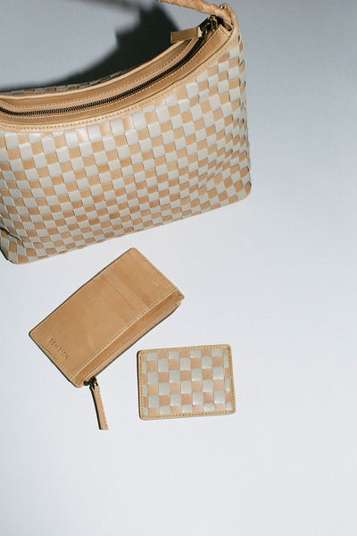 Cream Check Nico Card Case