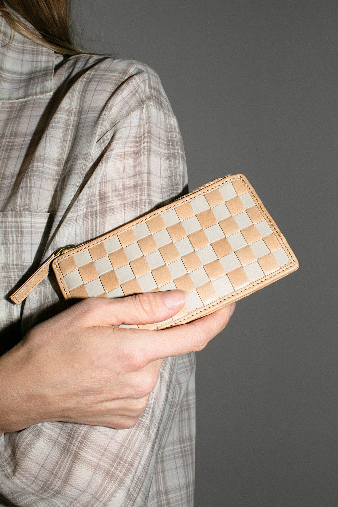 Cream Check Odin Card Case