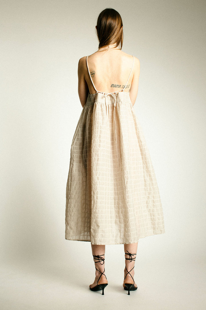 KAPITAL / リネンキャンバス弁慶UDONパンツ/1/リネン/ベージュ×ブラック/チェック/K1704LP154 Black Crane - Beige Ripple Dress – BONA DRAG