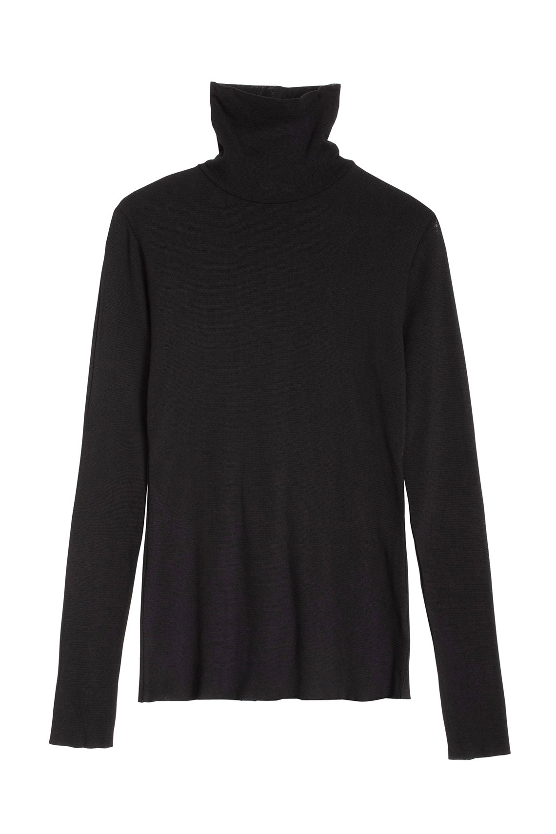 Black Double Mesh Turtleneck