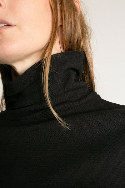 Black Double Mesh Turtleneck