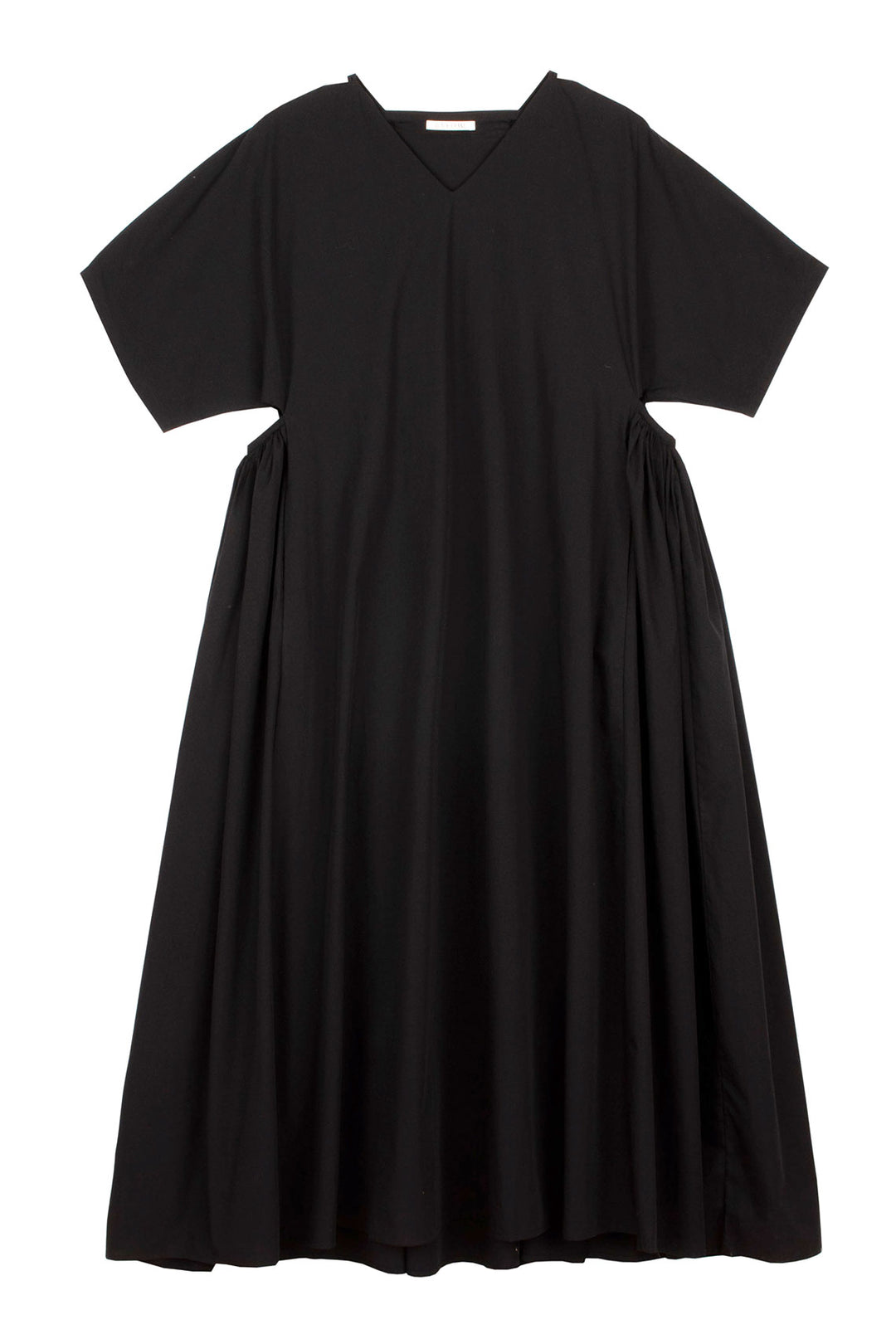 black crane ruched dress BLACK CRANE FLORAL DRESS - BEIGE
