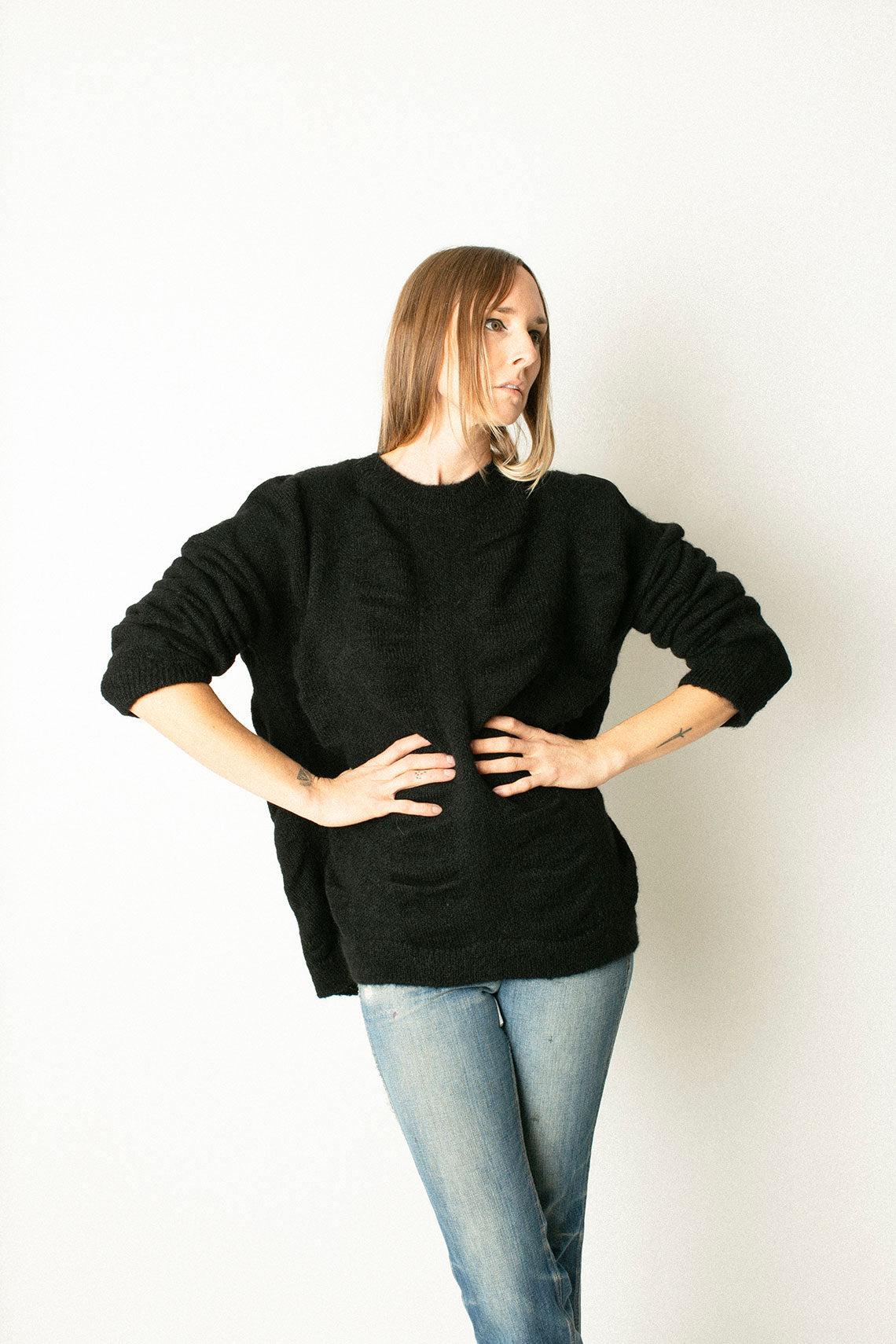 Black Waterfall Sweater