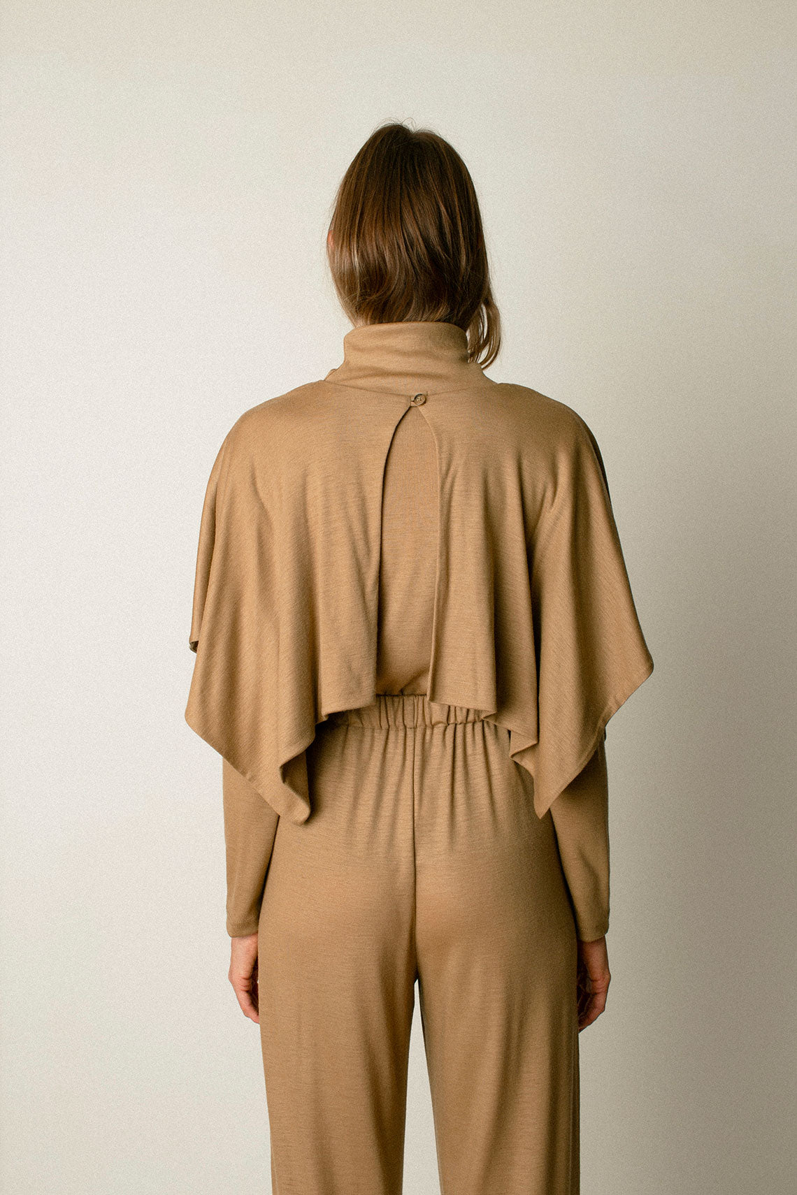 Camel Wool Mini Poncho