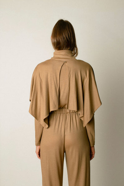 Camel Wool Mini Poncho