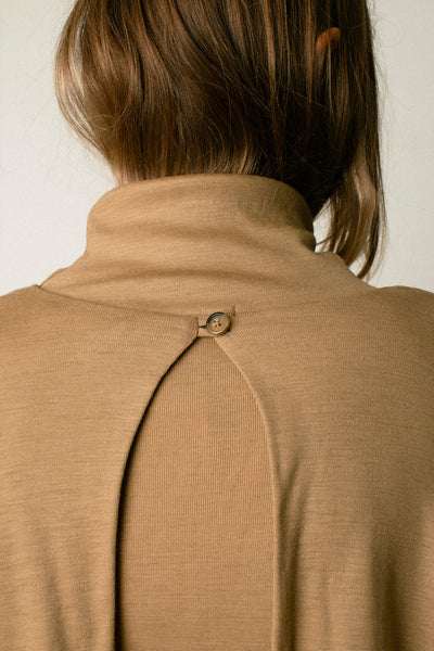 Camel Wool Mini Poncho