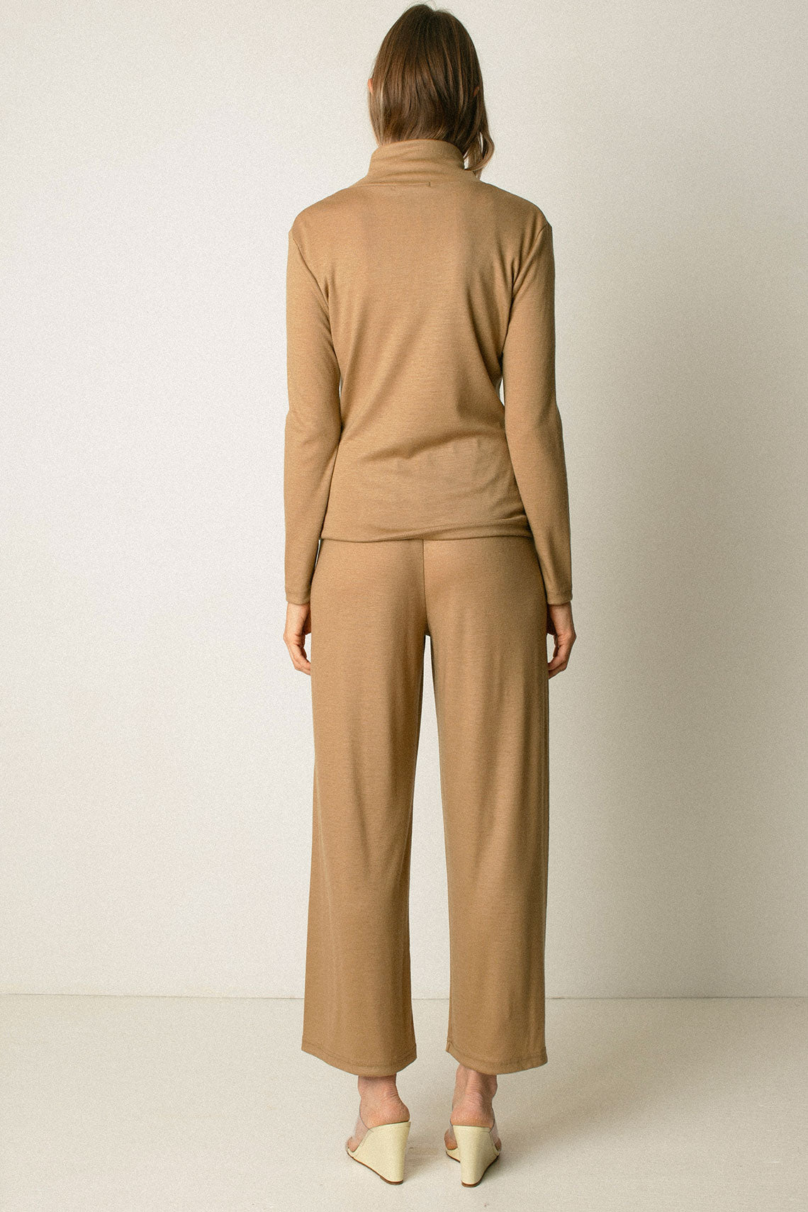 Camel Wool Straight Pant