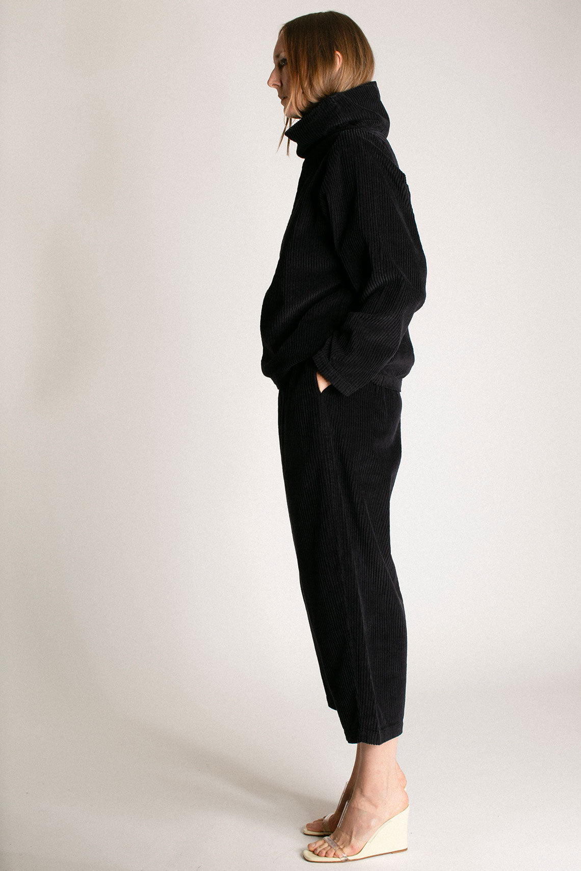 Dark Navy Corduroy Wide Pant