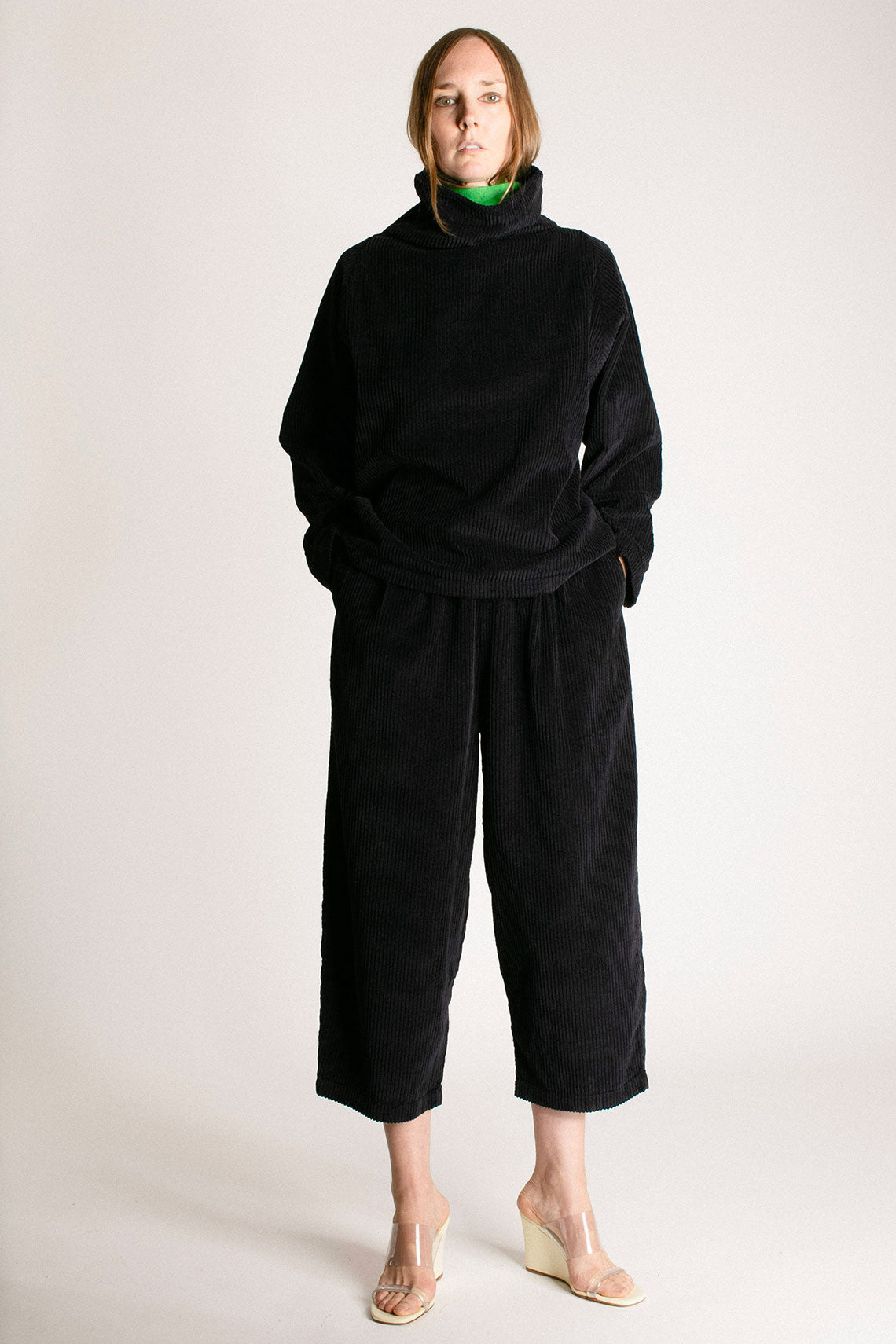Dark Navy Corduroy Wide Pant
