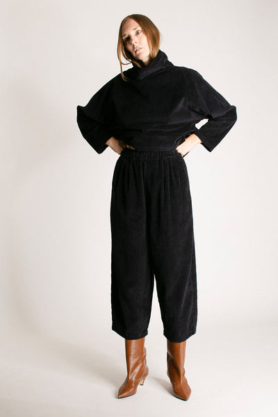 Dark Navy Corduroy Wide Pant