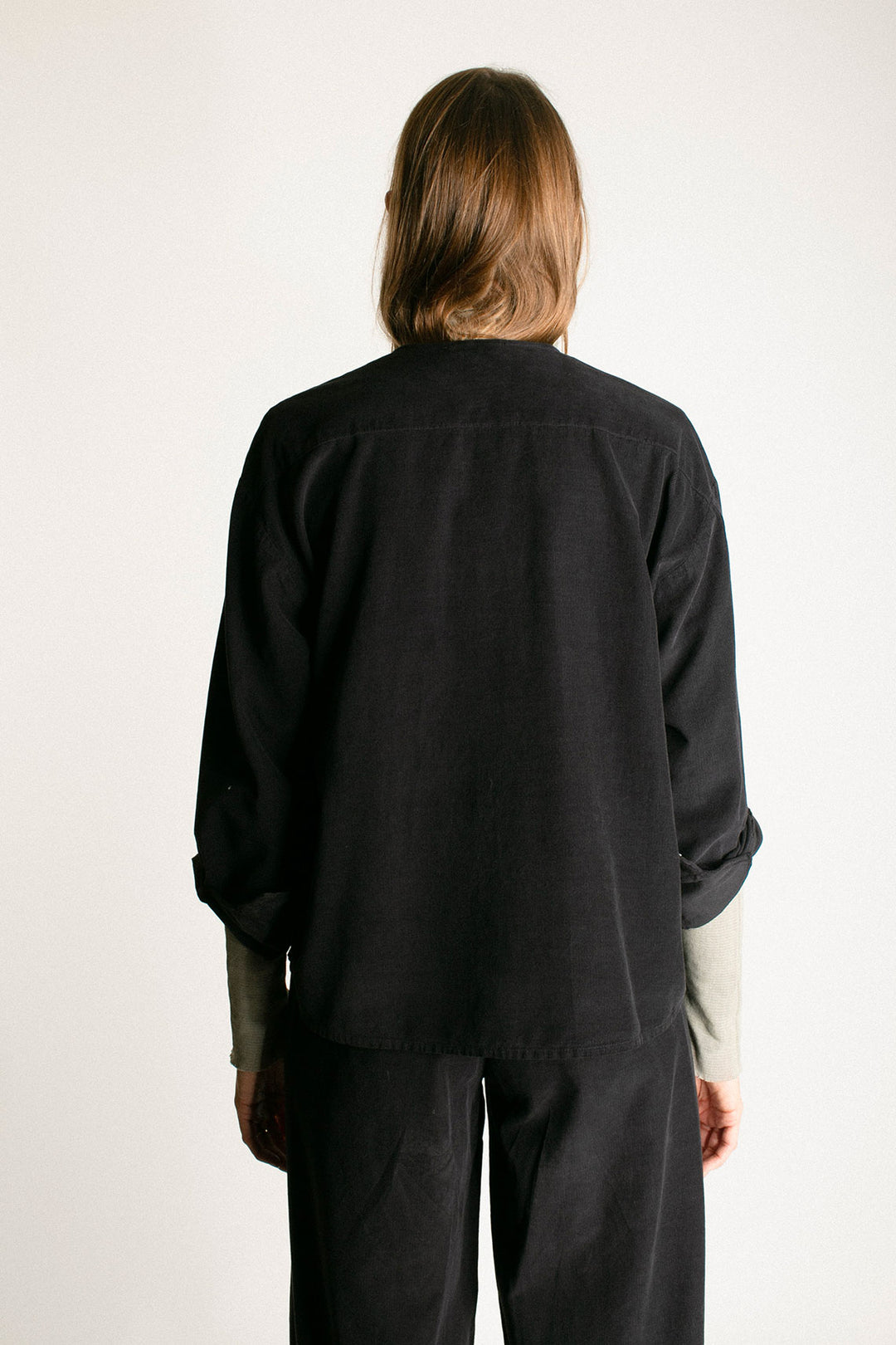 Black Crane - Navy Corduroy Nehru Shirt – BONA DRAG
